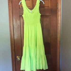 Lime green midi dress